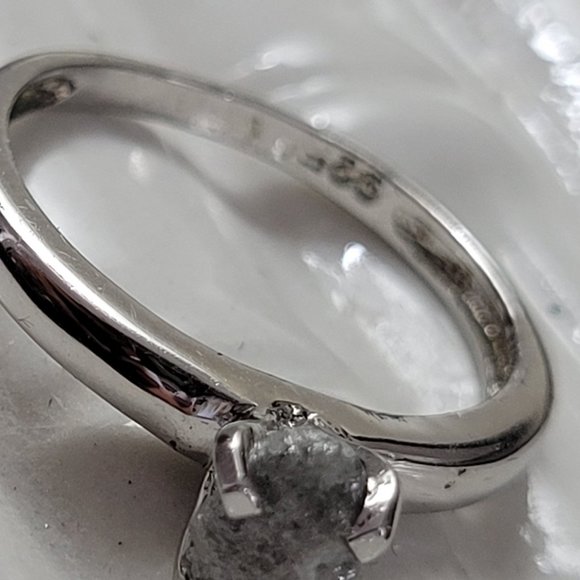 Rare Promise Ring Real Diamond Rock Four Prong  Sterling Silver Size 7 - Picture 9 of 9